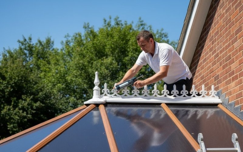 Replacing cracked glass panels and damaged polycarbonate roof sheets